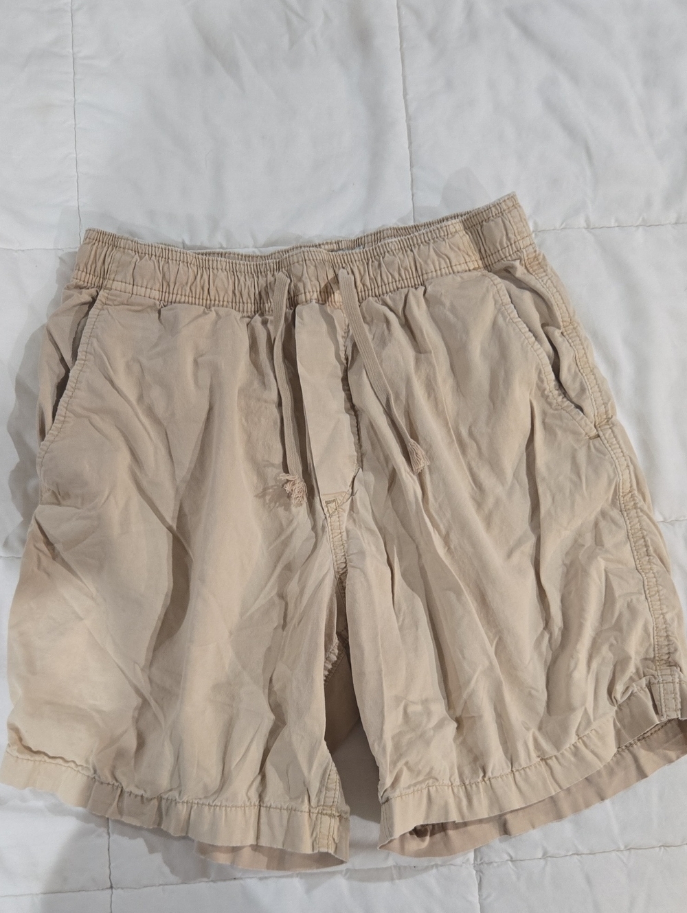 American Eagle Outfitters Light Beige Drawstring Athletic Shorts